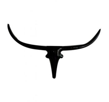 Statue design noire zébu animal - Zebu