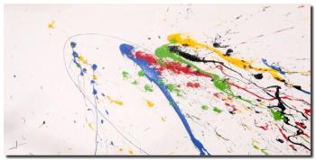 Tableau peinture design colorée multicolore 100x50 Tableau peinture design colorée