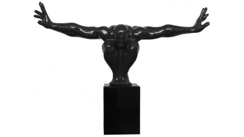 Statue athlète homme design noir - Hudson