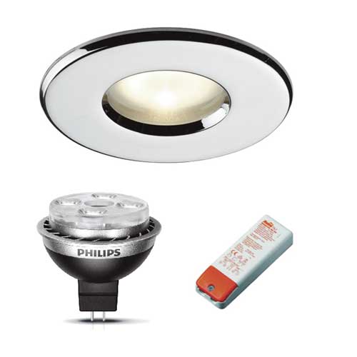 Encastré LED MR16 10W IP44 Fixe Blanc 12V Gx5.3 +