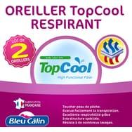 Lot 2 oreillers médium anti-transpiration TOPCOOL