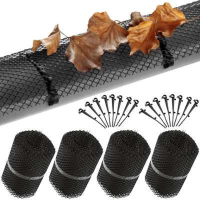 4x Grillages de protection pour gouttière avec 64