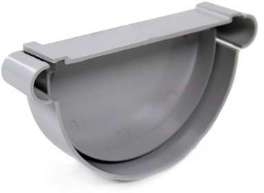 Fond de gouttière PVC 25 droite/gauche - gris - FI