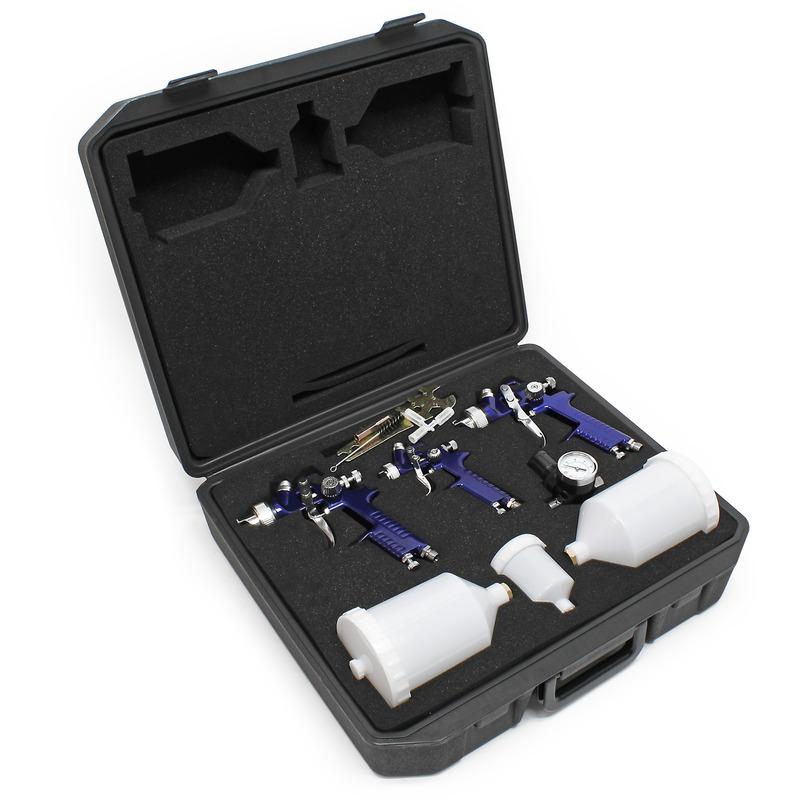 HVLP 3x Pistolet Peinture Kit Réducteur Pression C