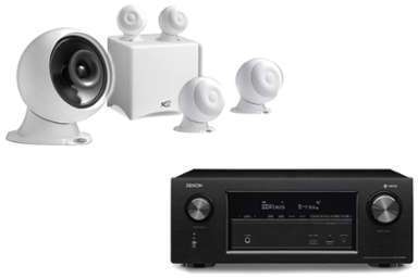 DENON AVR-X2400H Noir CABASSE EOLE 3WS Blanc DENON AVR-X2400H Noir CABASSE