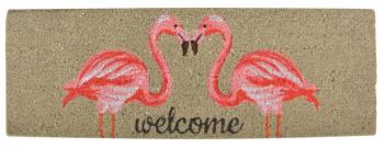 Tapis en fibres de coco motif Flamands roses Tapis en fibres de coco motif