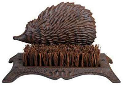 Brosse pieds décoration herisson fer forgé Esschert Brosse pieds décoration herisson
