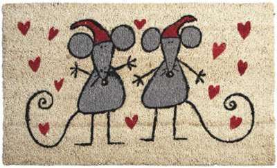Paillasson souris amoureuses coco et latex Paillasson souris amoureuses