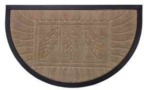 Tapis dEntrée Demi Lune à Reliefs Feuille