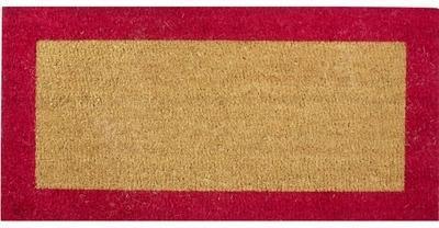 Tapis coco bord couleur semelle tissée bord Rouge