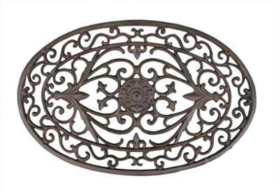 TAPIS PAILLASSON FER FORGE LUNE FONTE 61cm