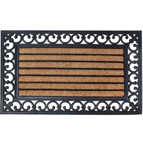 Paillasson en caoutchouc et coco rectangulaire 75