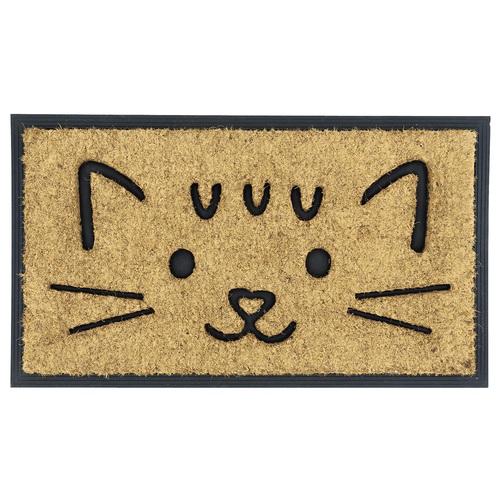 Paillasson Coco Caoutchouc Tête de Chat Naturel 70 Paillasson Coco Caoutchouc
