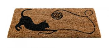 Paillasson à motif en fibre de coco Chat