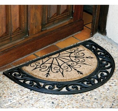 Tapis en coco Coral demi-lune - 45x75 cm