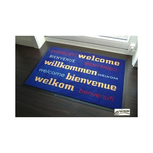 Paillasson bienvenue Bleu 90x130 cm