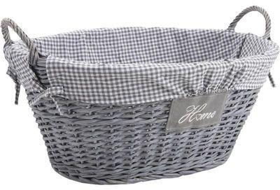 Corbeille à linge Home osier et coton