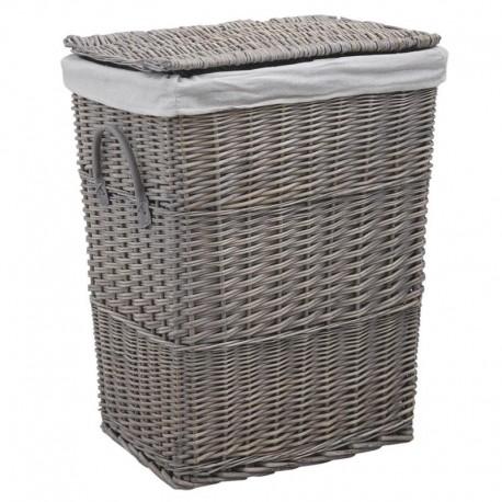 Panier A Linge Osier Gris Cot.l46 - Aubry Gaspard