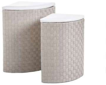 2 paniers à linge dangle - H. 60 cm - Beige
