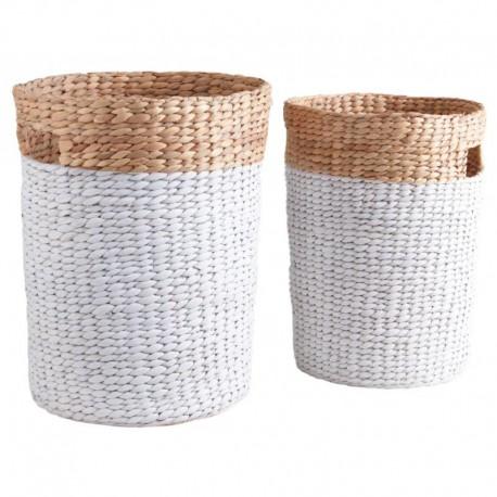 Duo De Corbeilles À Linge En Jacinthe Coloris Blan