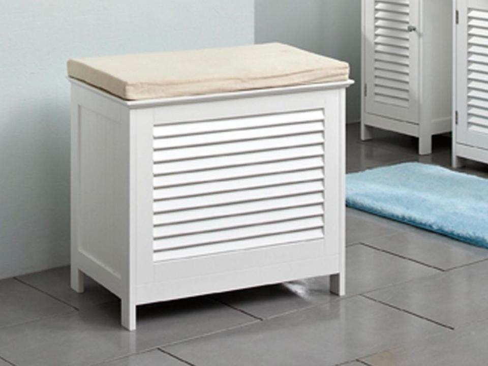 Coffre à linge JASMINA 1 porte abattante blanc