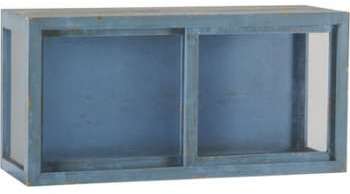 Meuble portes coulissantes Bleu 80x30xH39 5 cm Meuble portes coulissantes