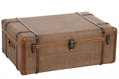 Coffre Valise En Rotin Antique 91X61X37Cm Coffre Valise En Rotin Antique