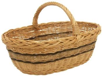 Panier champignons en osier Buff et retro
