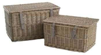 Set de 2 paniers rectangulaire rotin naturel Set de 2 paniers rectangulaire