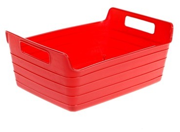 Panier souple plastique 2 anses rouge (L.28cm)