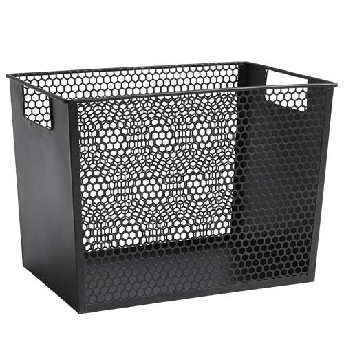 Panier rectangulaire en fer ajouré avec poignées N