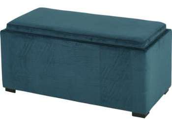 Coffre Banc Countra tissu bleu canard 94x45x45cm Coffre Banc Countra tissu