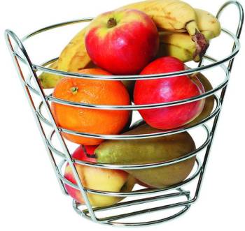 Corbeille à Fruits - Fil Métallique Chromé - Ø215x