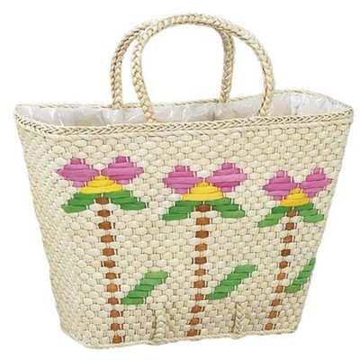 Cabas en maïs - doublure plastique - 46x22x32 cm -