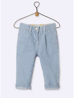 Pantalon rayé bébé rayé bleu blanc Pantalon rayé bébé rayé bleu