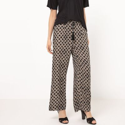 Pantalon fluide, coupe droite, imprimé - R Edition