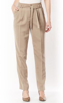 Pantalon à pinces, crêpe fluide - ANNE WEYBURN