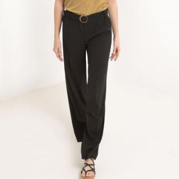 Pantalon fluide ceinturé, coupe large - atelier R