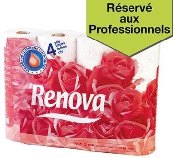 Papier toilette Renova 4 épaisseurs lotionnées, 12