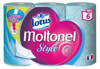 Papier toilette Moltonel Lotus - le paquet de 6 rouleaux Papier toilette Moltonel Lotus