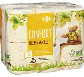 Papier toilette Confort fleur de vanille Carrefour Papier toilette Confort fleur