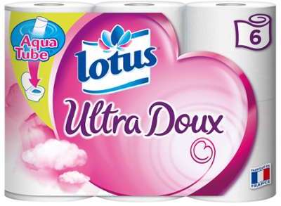 Papier toilette ultra doux aqua tube Lotus - le paquet Papier toilette ultra doux