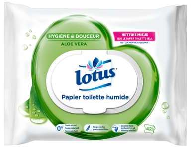 Papier toilette humide Aloe vera Lotus - le paquet Papier toilette humide Aloe