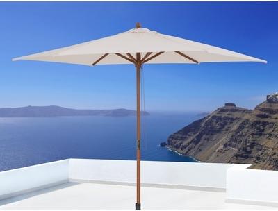 Parasol en bois - toile beige sans lambrequin - To