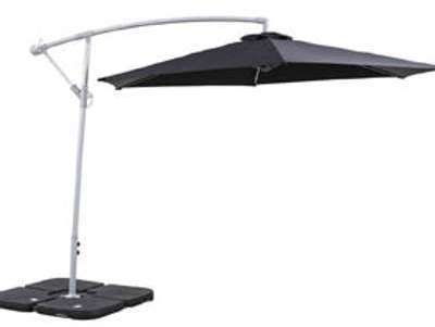 Parasol jardin déporté Alu Ilios - Rond - 3 m - Noir Parasol jardin déporté Alu