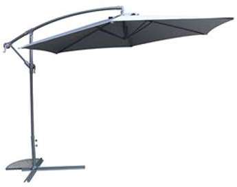 Parasol déporté rond LUMIO gris diamètre 3 M