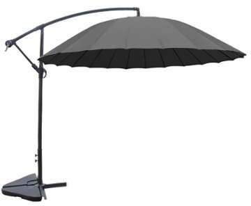 Shanghai gris : parasol déporté et inclinable rond