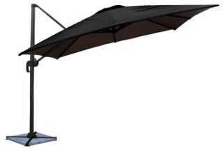 Parasol déporté MOLOKAI carré 3x3m noir - mât gris Parasol déporté MOLOKAI carré
