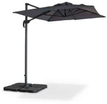 Parasol déporté rectangulaire Biscarosse 2x3m Gris Parasol déporté rectangulaire