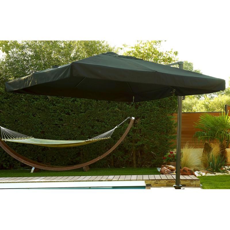 Parasol carré 3x3 m en aluminium noir